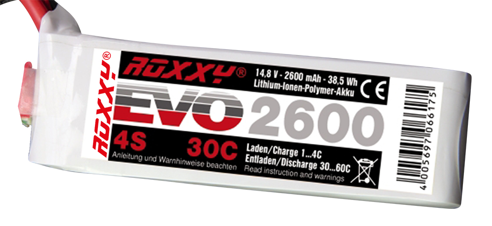 LiPo-Akku ROXXY Evo Lipo 4-2600 30C ohne Stecker