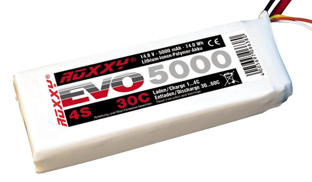 LiPo-Akku ROXXY Evo Lipo 4-5000 30C ohne Stecker