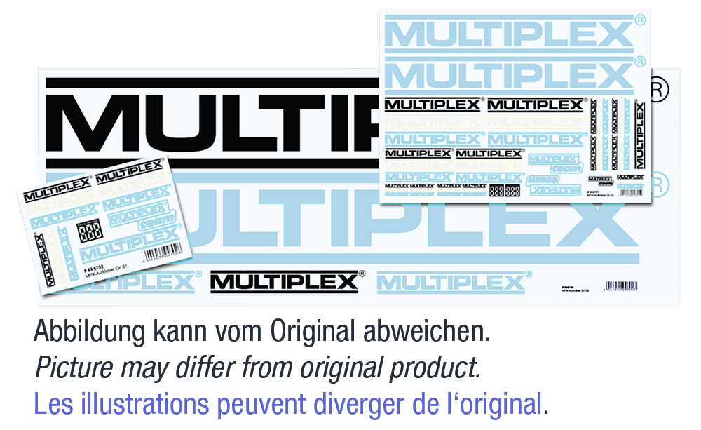 Aufklebersatz MPX-Logo schwarz/silber/weiß 100x35c