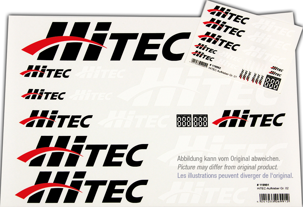 Hitec Aufkleberset HiTEC-Logo schwarz/weiß/rot 100